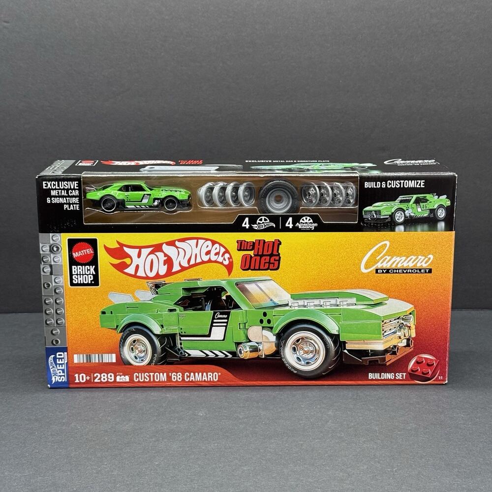 Mattel Hot Wheels Brick Shop Custom '68 Camaro Set 289 Pieces Metal Car